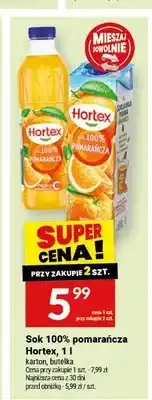 Twój Market Sok 100% pomarańcza Hortex oferta