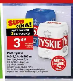 Twój Market Piwo bezalkoholowe Tyskie Zero 4-pak oferta