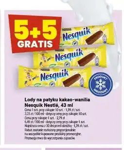 Twój Market Lody na patyku kakao-wanilia Nesquik Nestlé oferta