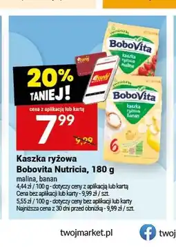 Twój Market Kaszka ryżowa BoboVita malina oferta