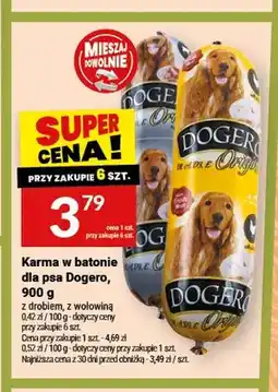 Twój Market Karma w batonie dla psa Dogero z drobiem oferta
