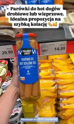 ALDI Parówki do hot dogów XXL Trader Joe's oferta