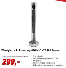 Media Markt Wentylator kolumnowy KOENIC KTF 100 Tower oferta