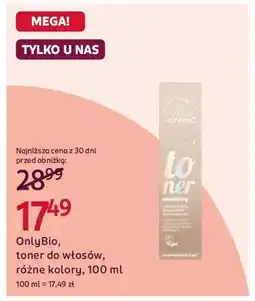 Rossmann OnlyBio, toner do włosów oferta