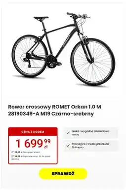 Media Expert Rower crossowy ROMET Orkan 1,0 m Czarno-srebrny oferta