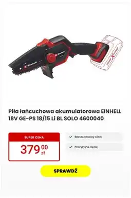 Media Expert Piła łańcuchowa akumulatorowa Einhell GE-PS 18/15 Li BL Solo oferta