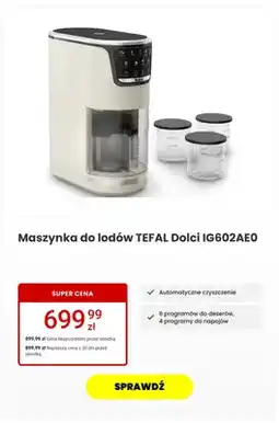 Media Expert Maszynka do lodów Tefal Dolci IG602AE0 oferta