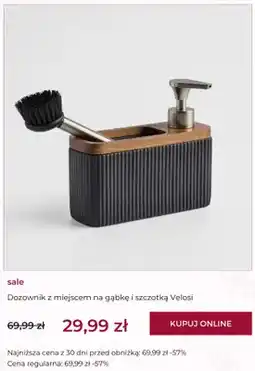 Home&You Dozownik z miejscem na gąbkę i szczotką Velosi home&you oferta