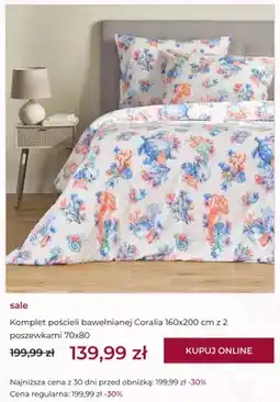 Home&You Komplet pościeli bawełnianej Coralia home&you 160x200 cm z 2 poszewkami 70x80 oferta