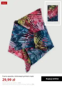 Greenpoint Apaszka Greenpoint czarna z kolorowym printem tropic oferta