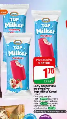 Dino Lody na patyku Koral Top Milker Strawberry oferta