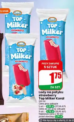 Dino Lody na patyku strawberry Top Milker Koral oferta