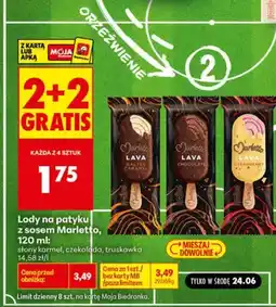 Biedronka Lody na patyku z sosem truskawkowy Marletto Lava oferta