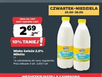 Netto Mleko świeże 2,0% Miletto oferta