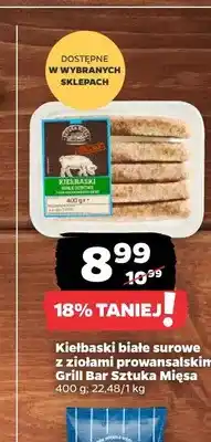 Netto Kiełbaski białe surowe z ziołami prowansalskimi Grill Bar Sztuka Mięsa oferta