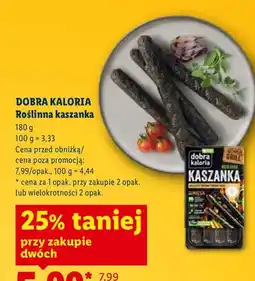 Lidl Roślinna kaszanka Dobra Kaloria oferta