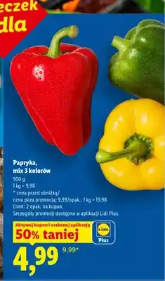 Lidl Papryka mix 3 kolorów oferta