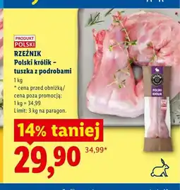 Lidl Polski królik tuszka z podrobami Rzeźnik oferta