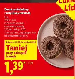 Lidl Donut czekoladowy z belgijską czekoladą Cukiernia Lidla oferta