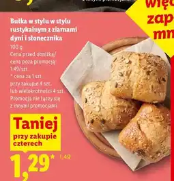 Lidl Bułka w stylu rustykalnym z ziarnami dyni i słonecznika oferta