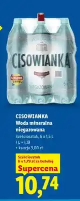 Lidl Woda mineralna niegazowana Cisowianka 6-pak oferta