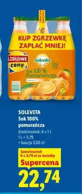 Lidl Sok 100% pomarańcza Solevita 6-pak oferta
