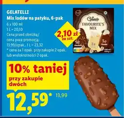 Lidl Mix lodów na patyku Gelatelli 6-pak oferta