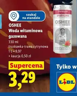 Lidl Woda witaminowa gazowana OSHEE truskawka-trawa cytrynowa oferta