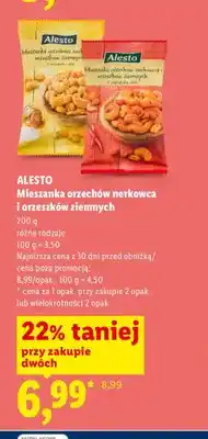 Lidl Mieszanka orzechów nerkowca i orzeszków ziemnych Alesto oferta