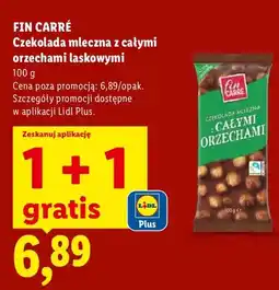 Lidl Czekolada mleczna z całymi orzechami laskowymi Fin Carré oferta