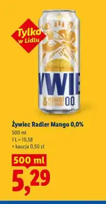 Lidl Piwo bezalkoholowe Żywiec Radler Mango oferta
