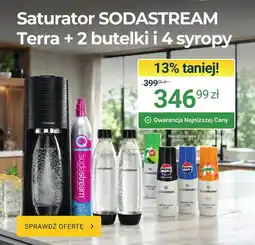 ERLI Zestaw saturator SodaStream Terra + 2 butelki + 4 syropy oferta