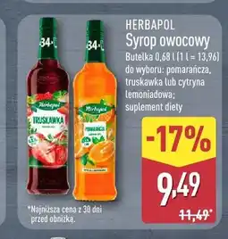 ALDI Syrop owocowy Herbapol truskawka oferta