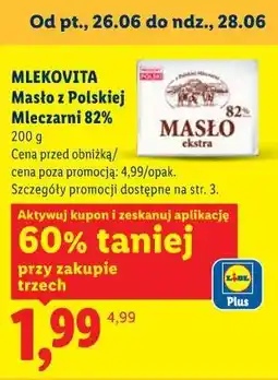 Lidl Mlekovita Masło z Polskiej Mleczarni 82% oferta