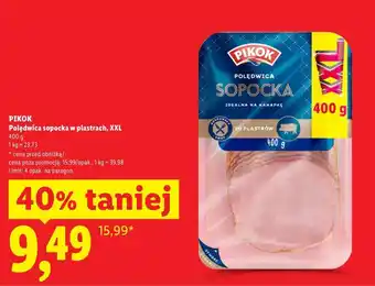 Lidl PIKOK Polędwica sopocka w plastrach, XXL oferta
