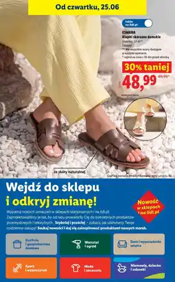 Lidl ESMARA Klapki skórzane damskie oferta