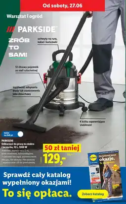 Lidl PARKSIDE Odkurzacz do pracy na mokro i na sucho, 12 L, 1200 W oferta