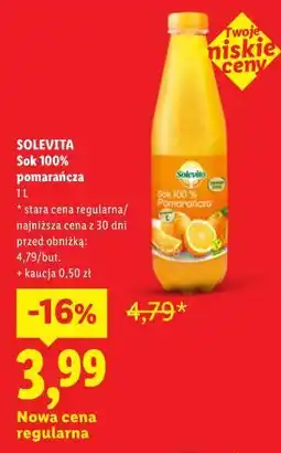 Lidl Solevita Sok 100% pomarańcza oferta