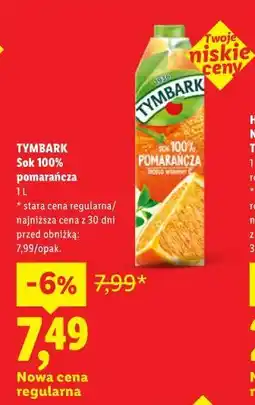 Lidl TYMBARK Sok 100% pomarańcza oferta