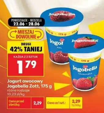 Biedronka Jogurt owocowy Jogobella Zott 175 g oferta