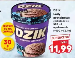 Kaufland DZIK Lody proteinowe czekoladowe 500 ml opakowanie oferta