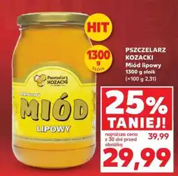 Kaufland PSZCZELARZ KOZACKI Miód lipowy 1300 g słoik oferta