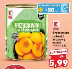 Kaufland Brzoskwinie połówki 480/820 g puszka oferta