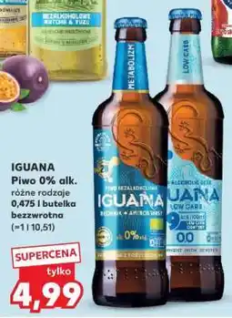 Kaufland IGUANA Piwo 0% alk. różne rodzaje 0,475 l butelka bezzwrotna oferta