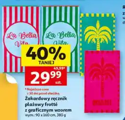 Auchan Żakardowy ręcznik plażowy frotte oferta