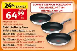 Auchan Patelnia Daily Cook Tefal STAL 18/10, śr.: 20 cm oferta