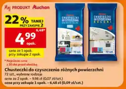 Auchan Chusteczki do czyszczenia różnych powierzchni oferta