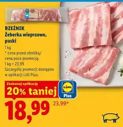 Lidl Rzeźnik Żeberka wieprzowe, paski oferta