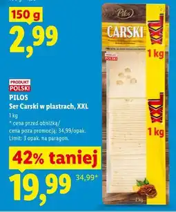 Lidl Pilos Ser Carski w plastrach, XXL oferta