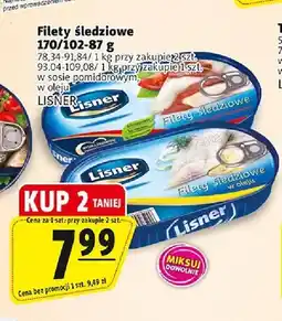Prim Market Filety śledziowe w sosie pomidorowym Lisner oferta